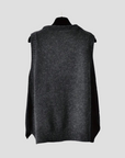 Women's Knitted Vest V-Neck Sleeveless Soft Black 4