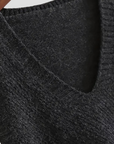 Women's Knitted Vest V-Neck Sleeveless Soft Black 6