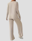 Women's Lounge Set Ribbed Knit Relaxed Fit Loungewear 3