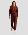 Women's Loungewear Set Knitted Relaxed Fit with Wide-Leg Trousers 2