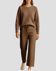 Women's Loungewear Set Knitted Relaxed Fit with Wide-Leg Trousers 4
