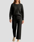 Women's Loungewear Set Knitted Relaxed Fit with Wide-Leg Trousers 6