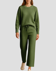 Women's Loungewear Set Knitted Relaxed Fit with Wide-Leg Trousers 7