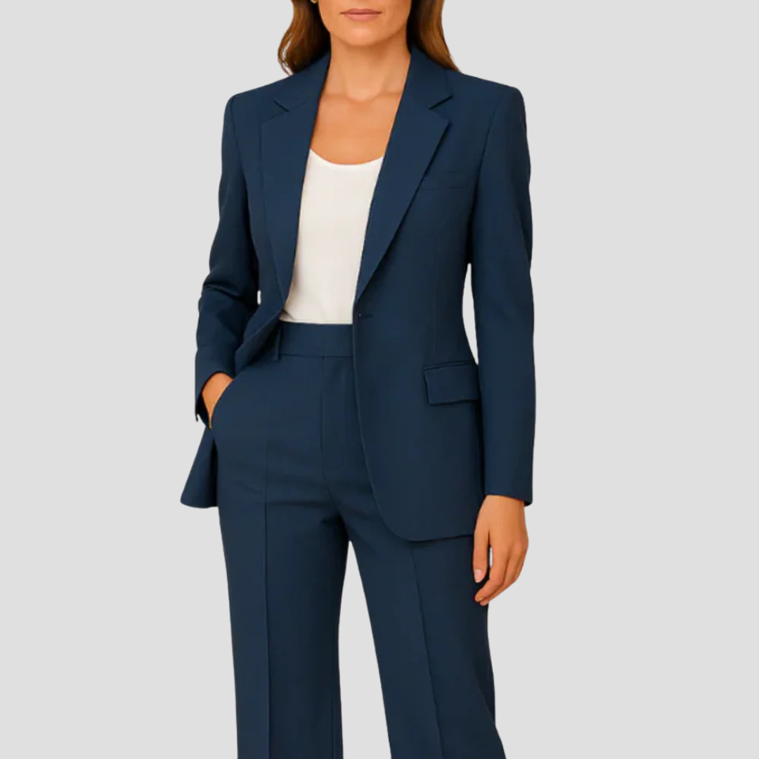 Women's Suit Set Lightweight Fabric Blazer Trousers Modern Fit 0