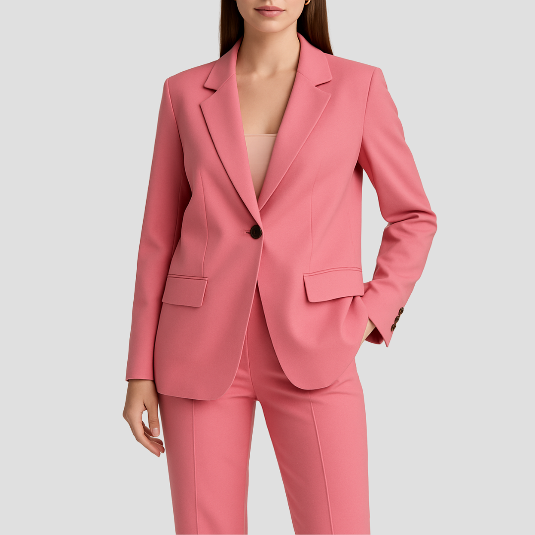 Women's Suit Set Lightweight Fabric Blazer Trousers Modern Fit 2