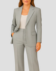 Women's Suit Set Lightweight Fabric Blazer Trousers Modern Fit 3