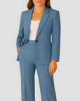 Women's Suit Set Lightweight Fabric Blazer Trousers Modern Fit 4