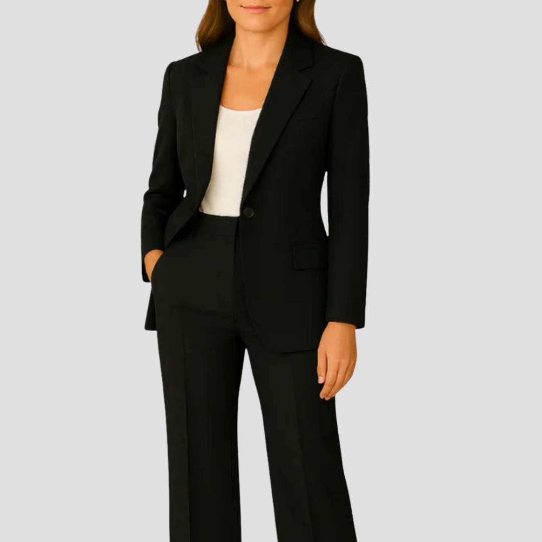 Women's Suit Set Lightweight Fabric Blazer Trousers Modern Fit 5