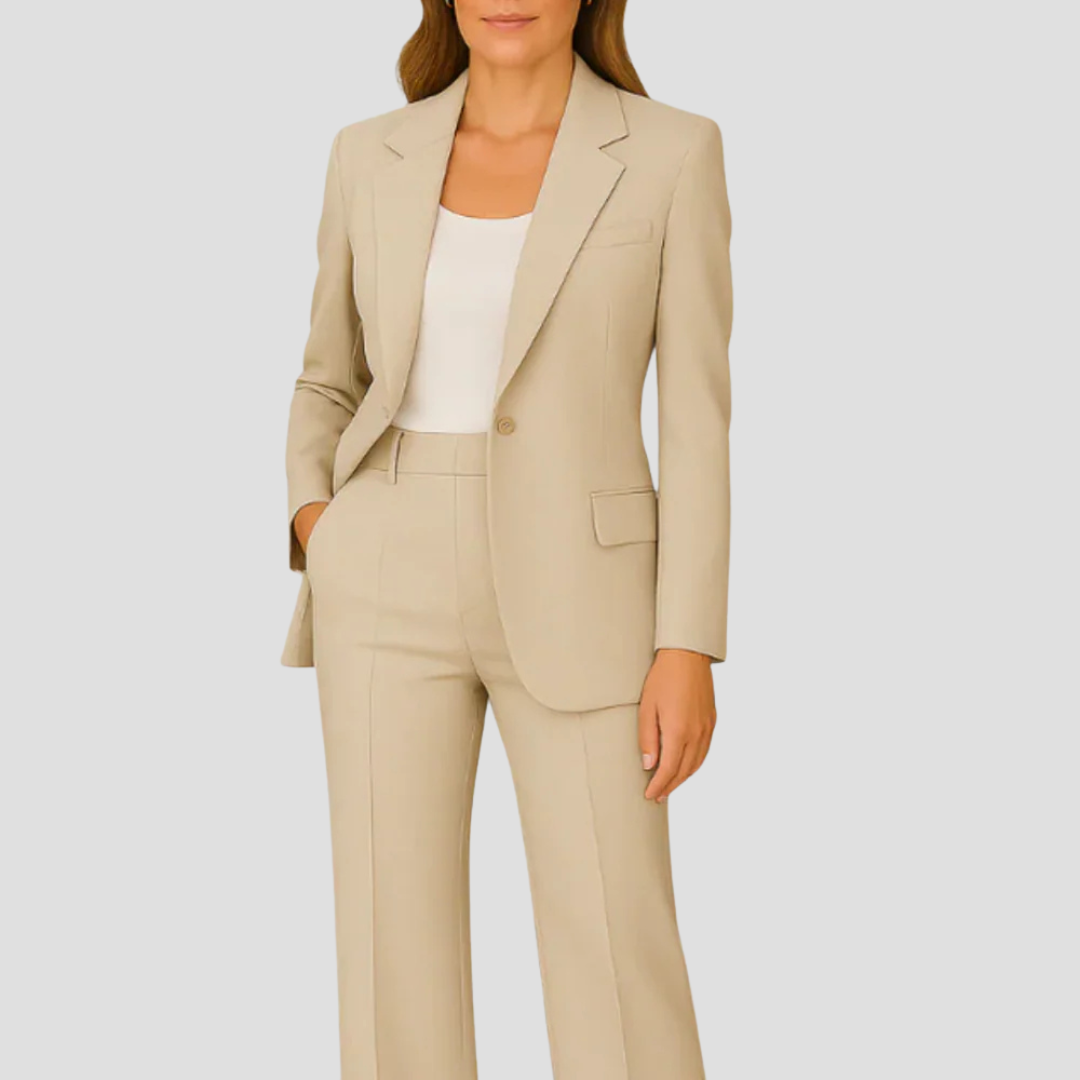Women's Suit Set Lightweight Fabric Blazer Trousers Modern Fit 6