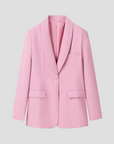 Women's Suit Set Polyester Blend Tailored Blazer with Wide-Leg Trousers 1