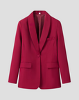 Women's Suit Set Polyester Blend Tailored Blazer with Wide-Leg Trousers 3