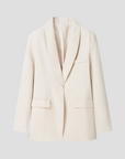 Women's Suit Set Polyester Blend Tailored Blazer with Wide-Leg Trousers 5