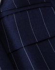 Women's Suit Set Polyester Pinstripe Double-Breasted Blazer Trousers 4