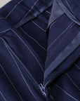 Women's Suit Set Polyester Pinstripe Double-Breasted Blazer Trousers 7