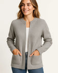 Casual Women's Jacket with Zipper and Round Neck – Lightweight Loose Fit for Everyday and Formal Wear, Sizes S to 5XL 1