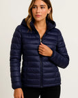 Womens Black Puffer Jacket - Lightweight Packable Winter Coat with Hood for Casual and Outdoor Wear 3