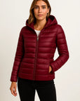 Womens Black Puffer Jacket - Lightweight Packable Winter Coat with Hood for Casual and Outdoor Wear 7