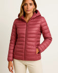Womens Black Puffer Jacket - Lightweight Packable Winter Coat with Hood for Casual and Outdoor Wear 8