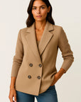 Womens Jacket with Knitted Sleeves - Elegant Grey Design for Work and Leisure, Comfortable Tailored Fit 3
