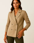 Womens Jacket with Knitted Sleeves - Elegant Grey Design for Work and Leisure, Comfortable Tailored Fit 4