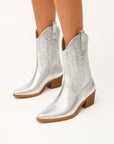 Metallic Womens Cowboy Boots with Pointed Toe - Elegant Western Design, Comfortable Insole, Durable for Everyday Wear 4