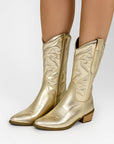 Metallic Womens Cowboy Boots with Pointed Toe - Elegant Western Design, Comfortable Insole, Durable for Everyday Wear 3