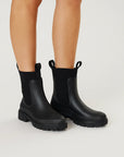 Womens Black Waterproof Boots PVC Mid-Calf Casual Comfort 1