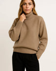 Womens Oversized Sweater Vegan Cashmere Turtleneck Elegant Casual Style 2