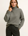 Womens Oversized Sweater Vegan Cashmere Turtleneck Elegant Casual Style 3