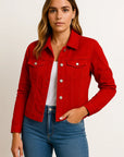 Womens Denim Jacket - Blue Casual Denim with Practical Pockets and Modern Details for Everyday Wear 5
