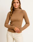 Womens Turtleneck Sweater Gray Soft Knit Elegant Casual Fit For Autumn Winter 7