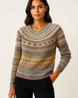 Womens Sweater Multicolor Wool Blend Round Neck Casual Fit Ethnic Pattern 2