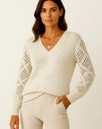 Womens Sweater Acrylic V-Neck Medium Stretch Elegant Design 5