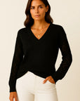 Womens Sweater Acrylic V-Neck Medium Stretch Elegant Design 7
