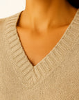 Womens Sweater Acrylic V-Neck Medium Stretch Elegant Design 2