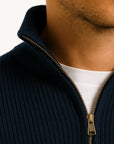Men's Half-Zip Sweater Cotton Blend Casual Jumper Stylish Layering