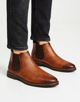 Men's Chelsea Boots Synthetic Leather Retro Slip-On Comfortable Fashion
