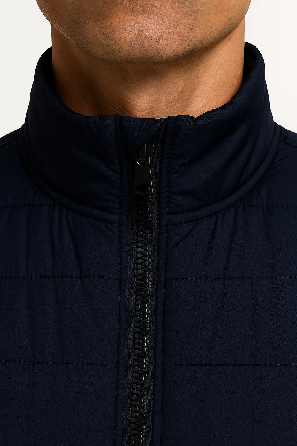 Men's Puffer Vest Polyester-Padded Sleeveless Winter Jacket