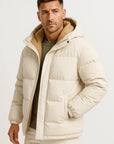 Men's Winter Jacket Hooded Windproof Casual Loose Fit Parka