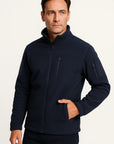 Men's Fleece Jacket Windproof Full Zip Outdoor Coat with Multiple Pockets