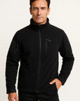 Men's Fleece Jacket Windproof Full Zip Outdoor Coat with Multiple Pockets