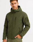 Men's Waterproof Tactical Jacket Soft Shell Hooded Windproof
