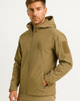 Men's Waterproof Tactical Jacket Soft Shell Hooded Windproof