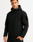 Men's Waterproof Tactical Jacket Soft Shell Hooded Windproof