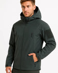 Men's Waterproof Tactical Jacket Soft Shell Hooded Windproof