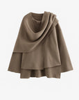 Women's Winter Coat Padded Plush Long Sleeve Asymmetric Scarf Design