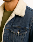 Men's Fleece Jacket Denim Thickened Winter Loose Fit
