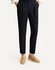 Men's Trousers Modern Fit Cotton Elegant with Folds