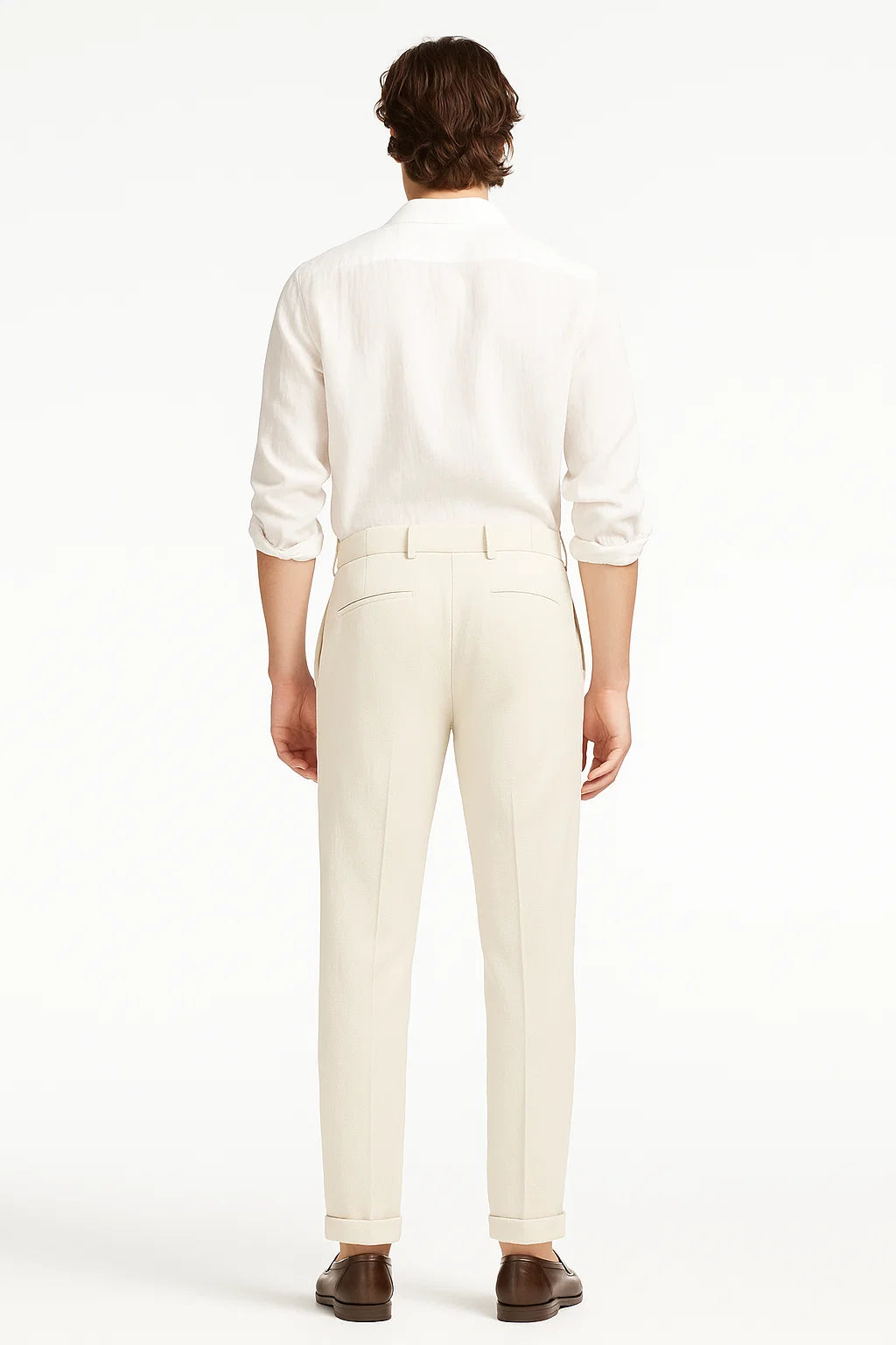 Men's Trousers Modern Fit Cotton Elegant with Folds