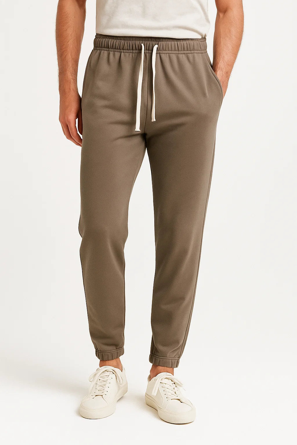 Men's Joggers Cotton Loose Fit Brown Casual Pants